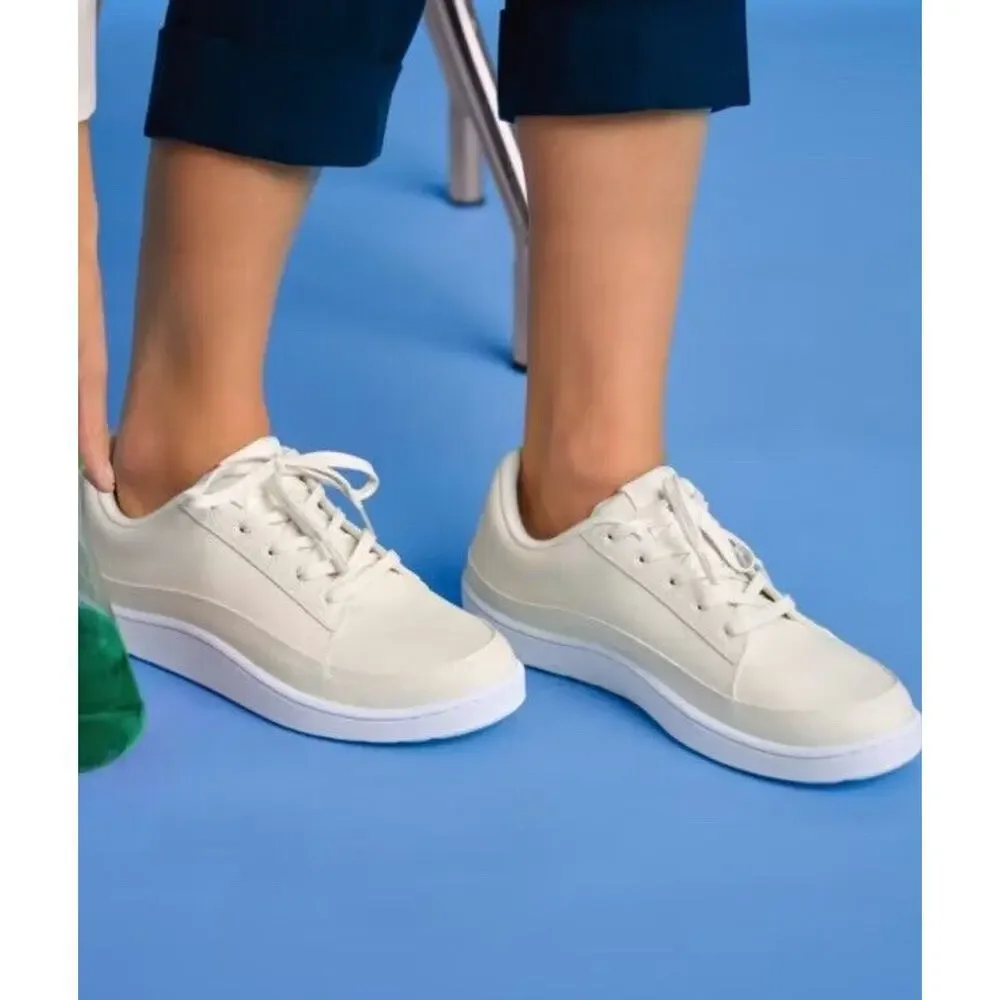 Allbirds plant-based leather pushes sneakers, Size 13, cream color, outdoor
